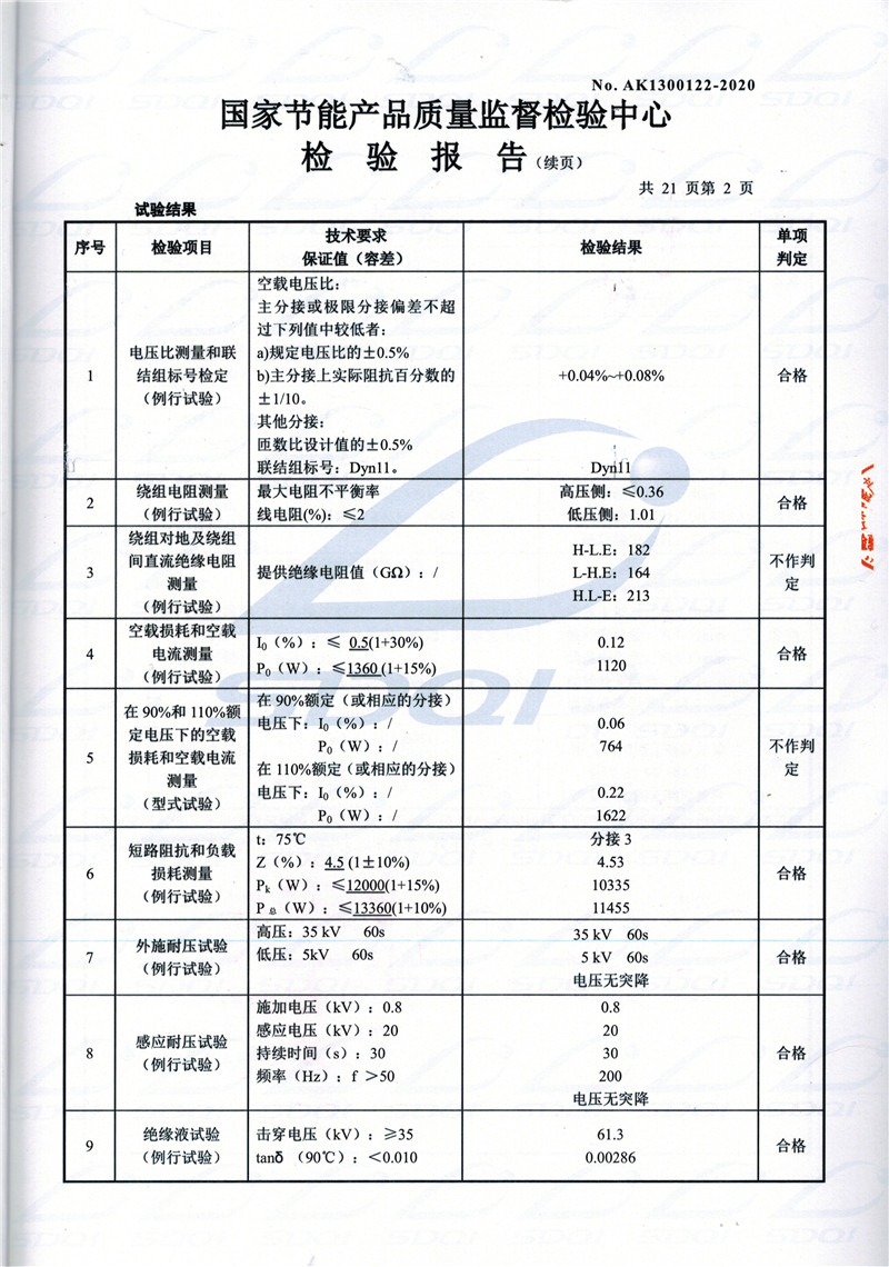 高低压试验报告-S11-1250泰来泰来泰来油浸式变压器-2.jpg